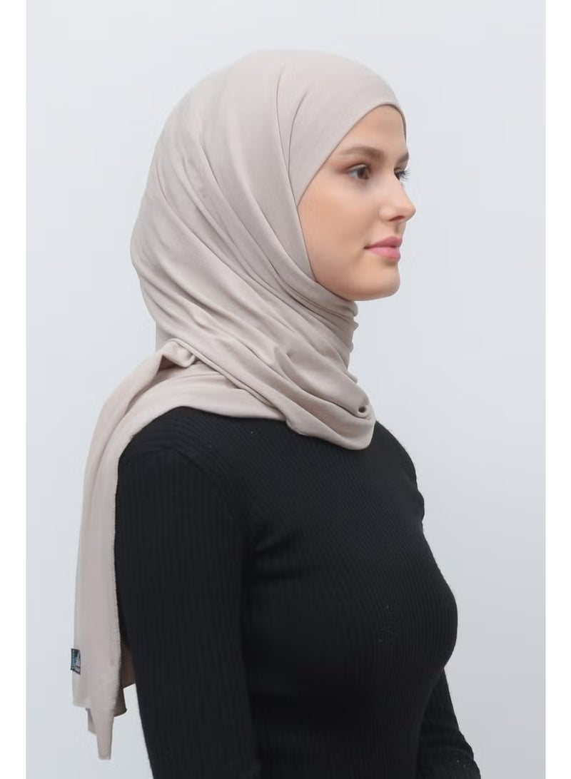 Altobeh Hijab Combed Cotton Shawl Plain-Dark Cream - Image 2